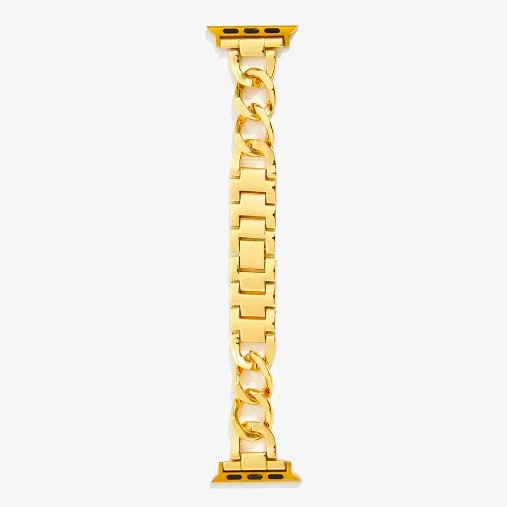Apple watch strap 42mm 44mm 45mm cuban yellow gold stainless PVD plated iwatch
